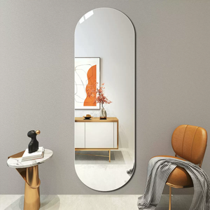 Miroir mural suspendu ou sur pied en aluminium <span class=keywords><strong>pour</strong></span> salle de bain, décoration moderne <span class=keywords><strong>pour</strong></span> la maison, miroir en verre argenté 3 mm 3,5 mm, pleine longueur, 1 FCL - Product Image 6