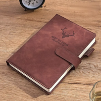 Carnet A5 en cuir PVC/PU épaissi imprimé Tête de Cerf, design 'Keep Going Never Give', pour procès-verbaux de réunions de bureau promotionnelles, 100 exemplaires
