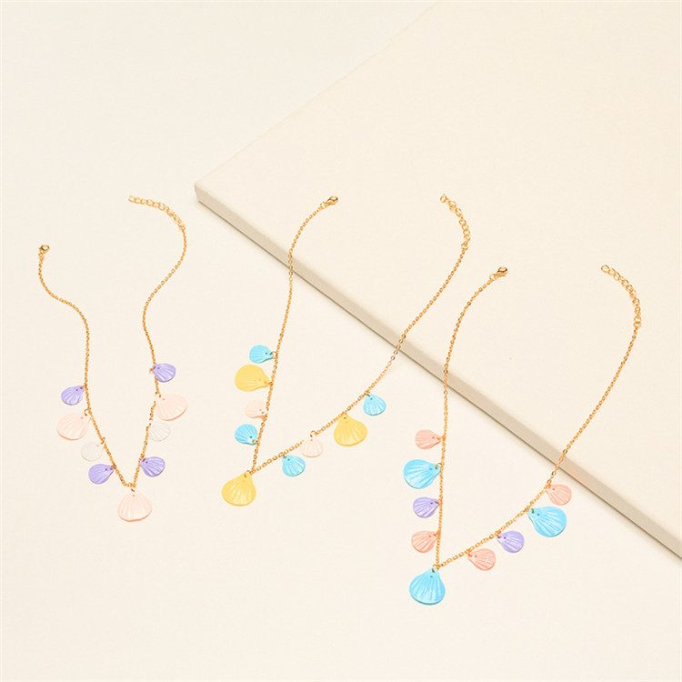 Trendz Mignon Plage Style Coquille Colorée Enfants Collier Bijoux Ensemble Pour Les Enfants