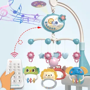 0-12 Months Remote Control Projection Bedside Bell Crib Rotation Baby Mobiles Battery Operated Toy With Music