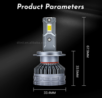 Faros LED H7 Diinii con Etiqueta Personalizada, 160W de Alta Potencia, Aleación de Aluminio, Tecnología S3, Bombillas H4, 3000K-7000K, 18000 Lúmenes, Chip de 6 Núcleos