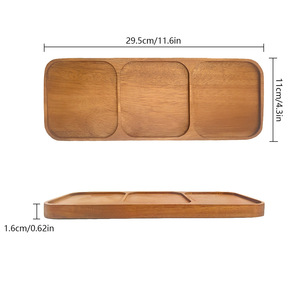 Bandeja <span class=keywords><strong>de</strong></span> Aperitivos Personalizada al por Mayor, Diseño Ecológico en Madera <span class=keywords><strong>de</strong></span> Bambú y Acacia, Grabado con Logotipo Personalizado, para Fiestas, Noches <span class=keywords><strong>de</strong></span> Cine, Papas Fritas - Product Image 4