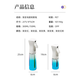 Pulvérisateur à gâchette électroplaqué 200 ml, pompe manuelle en plastique, arrosoir de jardin, vaporisateur capillaire, distributeur cosmétique - Product Image 2
