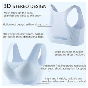 Soutiens-gorge de sport sans couture Teen Zero Feel avec rembourrage amovible, bralette et soutien-gorge pour filles avec un léger effet liftant au dos, entraînement pour les jeunes filles - Product Image 2
