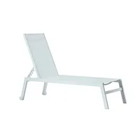 Chaise longue d'extérieur en aluminium à angle réglable et avec roulettes pour patio, jardin et cour