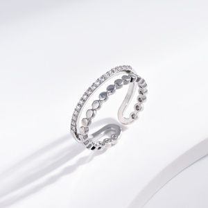 custom plata 925 sterling Silver <b>Turquoise</b> Gemstone <b>Ring</b> Minimalist Wave Design Pave Setting Everyday Wear cheap <b>rings</b> for women - Product Image 3