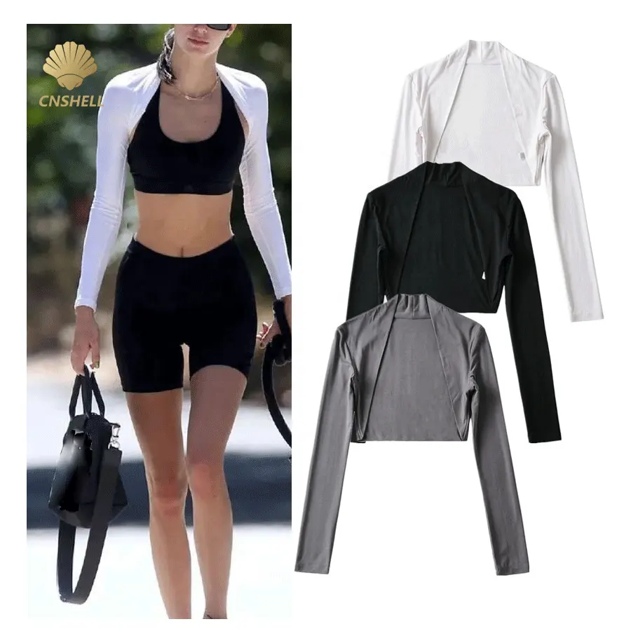 Neue Trends Frühjahr Sommer Damen sexy Kurzarm-Bolero Sport Fitness Outdoor Freizeit täglicher Sonnenschutz T-Shirts