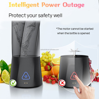 Blender portable rechargeable pour smoothies avec 6 lames en acier inoxydable pour écraser la glace, les boissons protéinées et les boissons nutritives