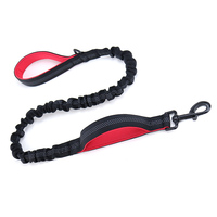 Laisse de chien élastique de luxe à double poignée laisse de chien élastique robuste avec deux poignées rembourrées