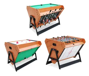 Hot Sale 3-IN-1 Rotating Triangle Shape Multi Functions Air Hockey Soccer Billiard Table