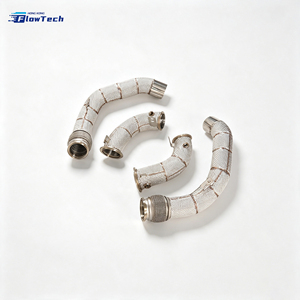 ท่อไอเสียดาวน์ไปป์แบบไหลสูงสำหรับ BMW M5 F90 M6 F12 F13 S63 4.4L V8 ผลิตจากสแตนเลส 304 ติดตั้งได้โดยตรง พร้อมแผ่นกันความร้อน - Product Image 3