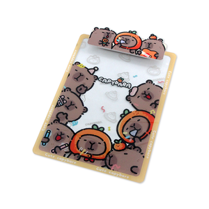 Tableau A4 <span class=keywords><strong>de</strong></span> <span class=keywords><strong>bureau</strong></span> en acrylique <span class=keywords><strong>de</strong></span> dessin animé personnalisé, tableau d'écriture en plastique transparent Capybara mignon pour étudiants avec <span class=keywords><strong>classeur</strong></span> - Product Image 2