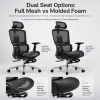 Chaise de bureau ergonomique à dossier haut en maille avec support lombaire, appui-tête, repose-pieds, chaises pivotantes pour ordinateur, bureau à domicile