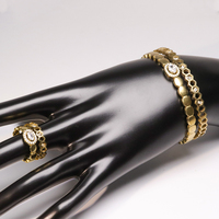 Fort — bijoux tendance, ensemble de bracelets et bague en laiton Zircon, personnalisés, Oem, vente en gros