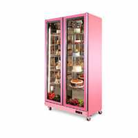 Vitrine de pâtisserie professionnelle de luxe, ventilée, sans givre, réfrigérée, avec éclairage LED à vision claire