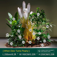 Ensemble d'arbre de bonsaï artificiel vivant de Style de combinaison Pot en plastique de haute assurance pour la décoration de bureau à domicile pour le cadeau d'anniversaire