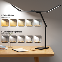 Lampe de bureau professionnelle pour architecte, réglable, à double bras, LED, pour dessin, design, studio, plans et travaux.