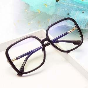 Gafas de lectura con montura cuadrada de gran tamaño para mujer, montura óptica transparente Vintage, gafas de lectura con cristales que bloquean la luz azul, 2020 - Product Image 6