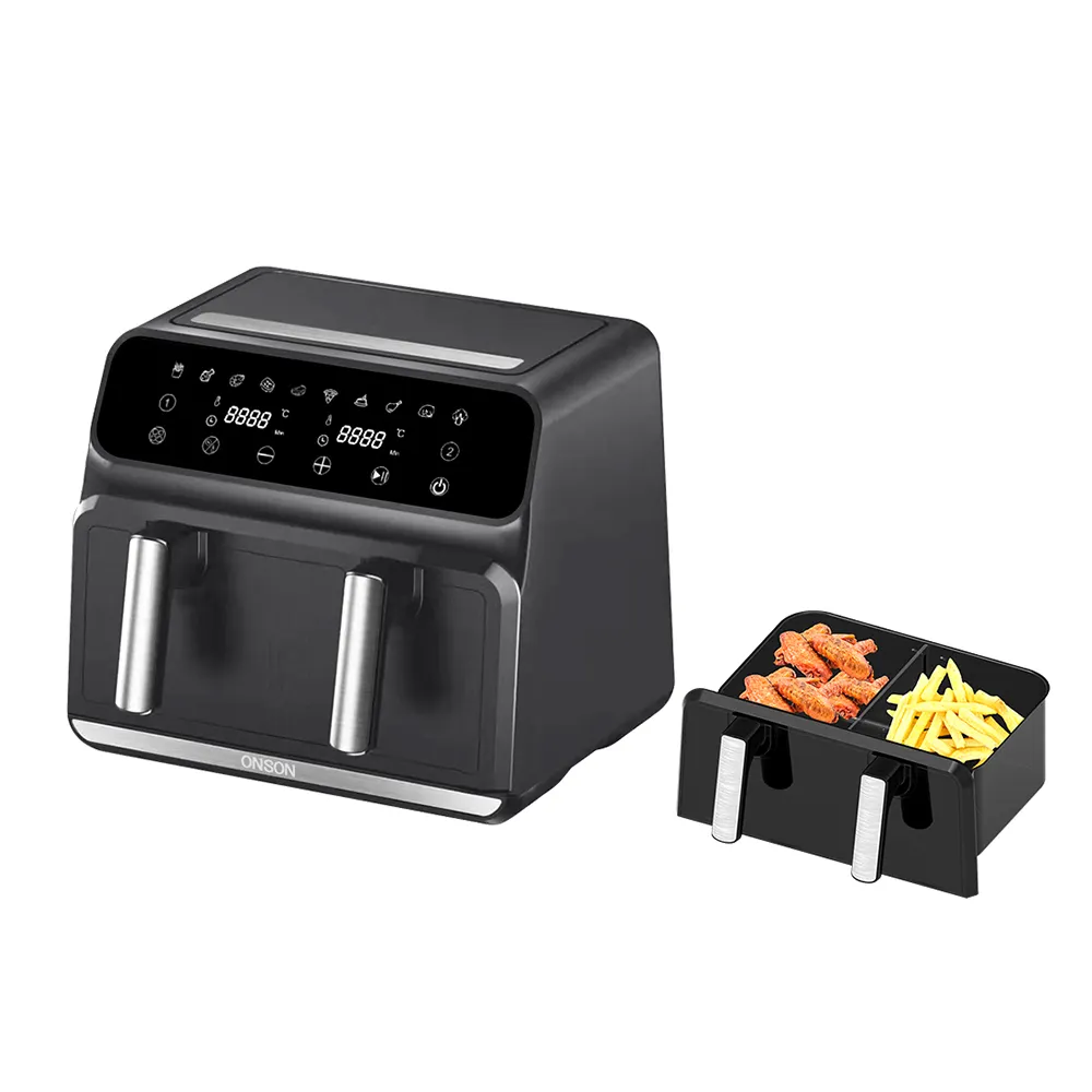 High Quality 8L Digital Electric Air Fryer Toaster Oven Stainless Steel Kitchen Appliances Oil Non-Stick PFA Household Use