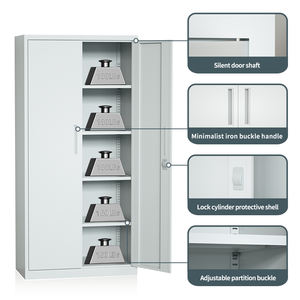 ตู้เอกสารเหล็ก 2 ประตู พร้อมกุญแจล็อคและชั้นวางปรับระดับได้ - Product Image 3