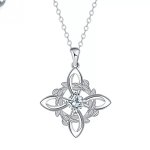 Collar Clásico <span class=keywords><strong>de</strong></span> Nudo <span class=keywords><strong>de</strong></span> Bruja <span class=keywords><strong>de</strong></span> Plata Tailandesa con Circonitas, Nudo Céltico <span class=keywords><strong>de</strong></span> <span class=keywords><strong>Buena</strong></span> <span class=keywords><strong>Suerte</strong></span>, Amuleto CZ, Símbolo Wiccano, Joyería <span class=keywords><strong>de</strong></span> Protección - Product Image 3