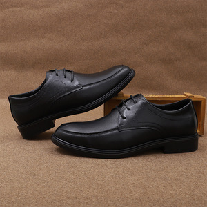 Chaussures Richelieu pour Hommes en Cuir Véritable à Bout Rond, Semelle Souple, Idéales pour le Bureau et les Tenues Habillées, Toutes Saisons, à Lacets, Style Uni - Product Image 3