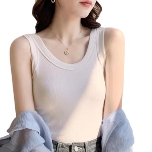 Débardeur côtelé court pour femme, col rond, coupe ajustée, <span class=keywords><strong>sans</strong></span> manches, basique, tricoté, haute élasticité, doux, idéal pour l'été - Product Image 6