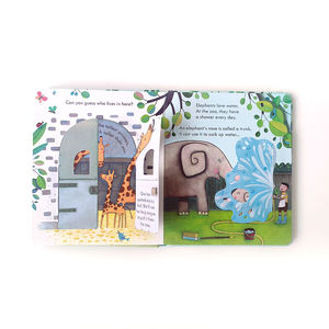 Vente en gros d'usine Livre cartonné pour enfants et bébés avec rabat <span class=keywords><strong>à</strong></span> soulever Livre pop-up 3D pour enfants Impression d'animaux - Product Image 5