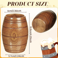 Chope à bière en bois en forme de baril, design vintage, tasse à boire en bois pour bière, whisky, bar, décoration de la maison, cadeau