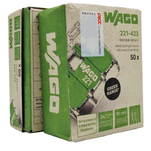 Wagos ขั้วต่อประกบ221-423พร้อมก้านขั้วต่อสายไฟ3ตัวนำ4mm2สีเขียวใส221 423ขั้วต่อ wagos - Product Image 6