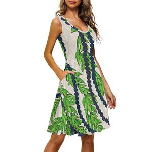 Vestito canotta Casual hawaiana Mokihana per le donne senza maniche abiti fluenti su misura larghi abiti da spiaggia <span class=keywords><strong>tropicale</strong></span> <span class=keywords><strong>abbigliamento</strong></span> - Product Image 2