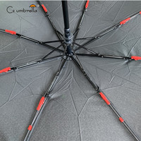 YS-3102 Parapluie pliant classique entièrement automatique à tube en fer, poignée en J, cadre coupe-vent, protection contre la pluie, directement de l'usine