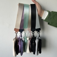 Dompet Mini 2 in 1 dengan Ritsleting di Sekitar Pergelangan Tangan, Tas Kantong Ganda, Gantungan Kunci Portabel, Kantong Koin, Tempat Kartu, Dompet