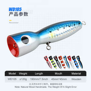 120g vague escalade flottant en bois leurre poisson appât pêche en mer GT thon bar requin haute mer pêche à la traîne cible espèces poisson-chat <span class=keywords><strong>POPPER</strong></span> - Product Image 2