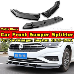 For VW Sagitar 2019-2021 Body Kit Front Bumper <b>Lip</b> <b>Splitter</b> Glossy Black Sport Style Front Bumper Spoiler Car Accessories - Product Image 3