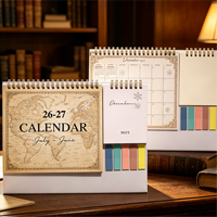 Calendriers de bureau exquis avec logo personnalisé, certifiés FSC, planificateur multifonctionnel, calendriers de table pour le bureau