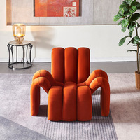 Meubles de maison design italien, chaises de salon modernes, chaise en velours rouge araignée, canapé simple, chaise d'accent créatif