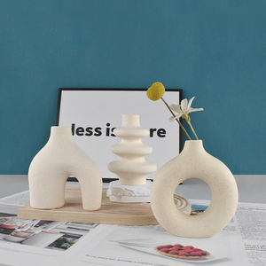 Juego de 3 Jarrones Nórdicos Modernos Personalizados, Decoraciones Mini para Sala de Estar, Juego de Jarrones de Cerámica Mate para Decoración de <span class=keywords><strong>Hotel</strong></span>, Hogar y Oficina - Product Image 2