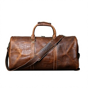 Bolso de Viaje Personalizado B S International, Diseño Vintage, Piel Auténtica con Patrón de Cocodrilo, Cierre de Cremallera, Calidad Premium, Ligero - Product Image 2