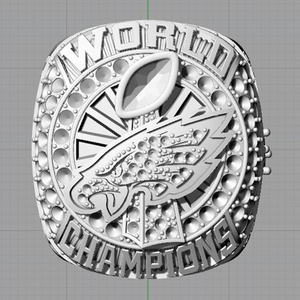Loạt Tùy Chỉnh Không Bao Giờ Biến Màu Xanh Lá Cây Mới Đồng Bán Buôn NFL Philadelphia Eagles Chính Thức World Championship <span class=keywords><strong>Ring</strong></span> - Product Image 3