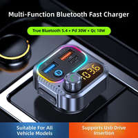 Émetteur FM 48W, récepteur audio, kit mains libres BT, chargeur de voiture PD30W, chargeur rapide, lecteur MP3 de voiture