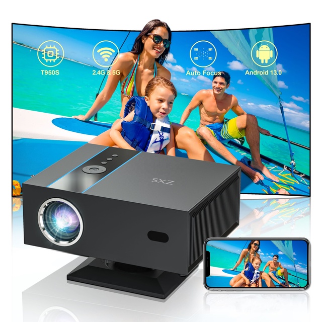 HD 1080P Smart Video Projector 400ANSI 3D Home Cinema TV Movie Beamer 5G Android 11 Short Throw Meeting Gaming Outdoor Projector