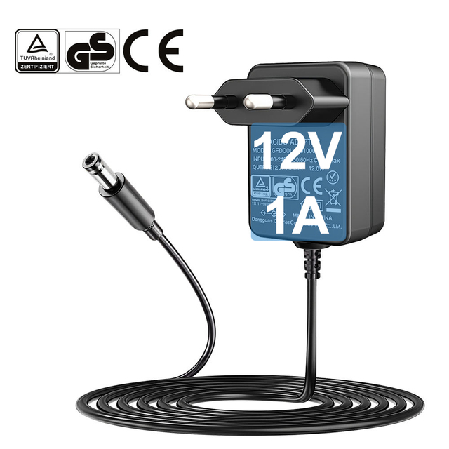 ESann 12V 1A UK Plug Electric Power Adapter for Router CCTV Camera Compatible with 12V 600mA 0.6A 800mA 0.8A