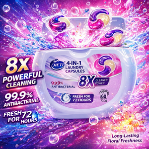 New Arrival 4-in-1 Laundry Pods 12g X 60pcs Phosphate Free Skin Friendly <strong>Detergent</strong> Liquid Laundry Capsules for Tough Stains - Product Image 1