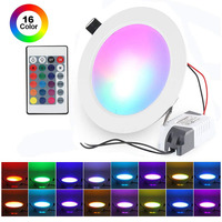 Spot lumineux LED coloré avec télécommande, 10W RGBWW, luminaire de plafond rond pour chambre intérieure, hôtel, Villa, magasin, Bar