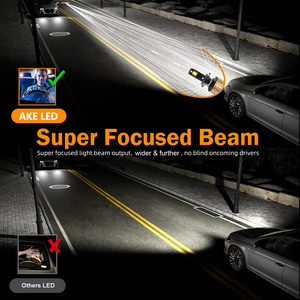 AKE Super brillante doble <span class=keywords><strong>Cooper</strong></span> tubos Led faro bombilla para coches H1 H7 H11 Canbus Auto antiniebla 9005 6000K Led H4 faro 170W - Product Image 3