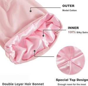<span class=keywords><strong>Bonnet</strong></span> en soie pour dormir pour femmes, ajustable, doublé de satin soyeux, <span class=keywords><strong>bonnet</strong></span> de <span class=keywords><strong>nuit</strong></span>, foulard en soie pour <span class=keywords><strong>cheveux</strong></span>, <span class=keywords><strong>bonnet</strong></span> souple - Product Image 4