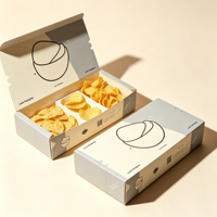 Caja de Papel Kraft Desechable y Reciclable para Alimentos, Contenedor Personalizado para el Super Bowl, para Snacks, Pollo Frito, Papas Fritas, Comida Rápida