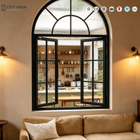 Ventana Abatible de Aluminio con Doble Vidrio y Triple Acristalamiento, Ventanas Oscilobatientes o de Aplique para Casa con Mosquitera