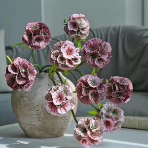 Flor Artificial de Seda Esférica de Tallo Único de 57 cm, Color Rosa, Verde y Morado, Flexible y Realista, para Decoración de Interiores Moderna - Product Image 1